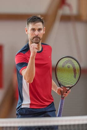 Tennis, Wolffkran Open 2020 Im Bild Julian LENZ (GER) ballt Faust. Ismaning TC Ismaning Bayern Deutschland Copyright: Passion2Press MarkusxFischerx