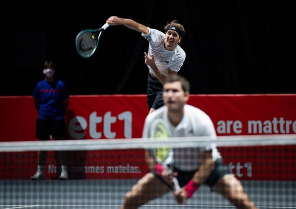 bett1HULKS CHAMPIONSHIP 2020, Köln, Cologne. Alexander Zverev (GER) and Mischa Zverev (GER) bett1HULKS CHAMPIONSHIP