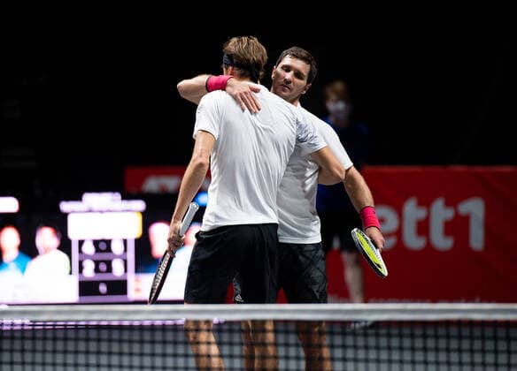 bett1HULKS CHAMPIONSHIP 2020, Köln, Cologne. Alexander Zverev (GER) and Mischa Zverev (GER) bett1HULKS CHAMPIONSHIP