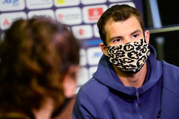 Bulgarian Grigor Dimitrov pictured during an interview ahead of the European Open Tennis ATP, Tennis Herren tournment, in Antwerp, Tuesday 20 October 2020. LAURIExDIEFFEMBACQ  x2567876x
