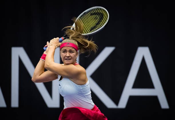 October 20, 2020, Ostrava, CZECH REPUBLIC: Karolina Muchova of the Czech Republic in action during the second round at the 2020 J&T Banka Ostrava Open WTA, Tennis Damen Premier tennis tournament against Shuai Zhang of China Ostrava CZECH REPUBLIC - ZUMAa181 20201020_zaa_a181_066 Copyright: xRobxPrangex