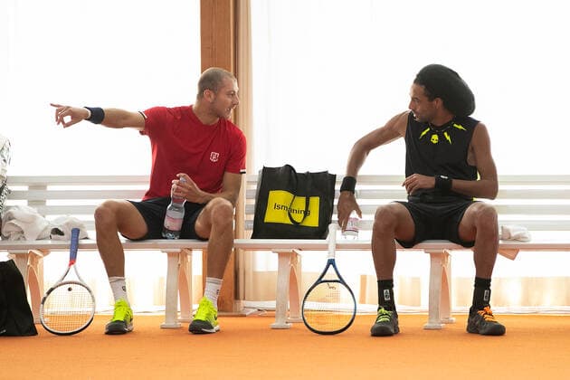 Dustin Brown, Brayden Schnur, Herren Doppel Tennis - Wolffkran Open - ATP, Tennis Herren Challenger - TC Ismaning - Ismaning - Bavaria - Germany - 20 October 2020. Â Copyright: xJuergenxHasenkopfx