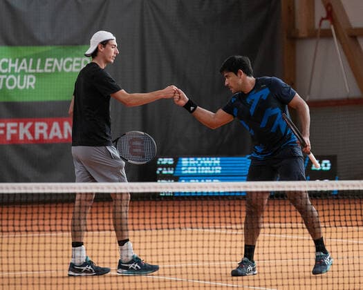 Sergio Galdos (PER) Marc-Andrea Huesler(SUI), Herren Doppel Tennis - Wolffkran Open - ATP, Tennis Herren Challenger - TC Ismaning - Ismaning - Bavaria - Germany - 20 October 2020. Â Copyright: xJuergenxHasenkopfx