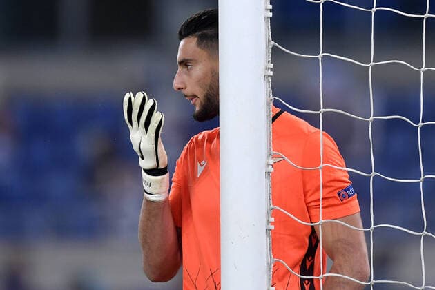 Thomas Strakosha of SS Lazio reacts during the Champions League Group Stage F day 1 football match between SS Lazio and Borussia Dortmund at Olimpic stadium in Rome (Italy), October, 200 Individual Medley men, 2020. Photo Andrea Staccioli Insidefoto andreaxstaccioli