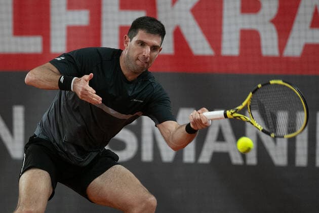 Federico Delbonis (ARG) Tennis - Wolffkran Open - ATP, Tennis Herren Challenger - TC Ismaning - Ismaning - Bavaria - Germany - 21 October 2020. Â Copyright: xJuergenxHasenkopfx