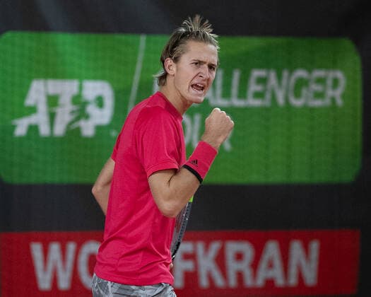Sebastian Korda (USA) macht die Faust und jubelt, Jubel, Freude, Emotion Tennis - Wolffkran Open - ATP, Tennis Herren Challenger - TC Ismaning - Ismaning - Bavaria - Germany - 21 October 2020. Â Copyright: xJuergenxHasenkopfx