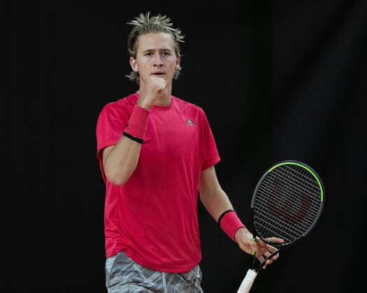 Sebastian Korda (USA) macht die Faust und jubelt, Jubel, Freude, Emotion Tennis - Wolffkran Open - ATP, Tennis Herren Challenger - TC Ismaning - Ismaning - Bavaria - Germany - 21 October 2020. Â Copyright: xJuergenxHasenkopfx
