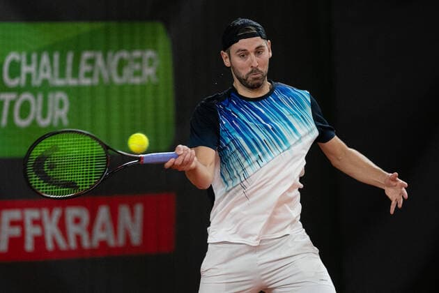 Julian Lenz (GER) Tennis - Wolffkran Open - ATP, Tennis Herren Challenger - TC Ismaning - Ismaning - Bavaria - Germany - 22 October 2020. Â Copyright: xJuergenxHasenkopfx