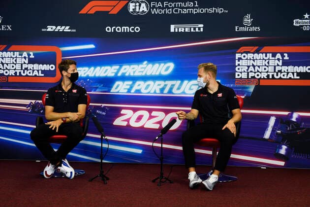 Motorsports: FIA Formula One World Championship, WM, Weltmeisterschaft 2020, Grand Prix of Portugal Motorsports: FIA Formula One World Championship 2020, Grand Prix of Portugal, 8 Romain Grosjean (FRA, Haas F1 Team), 20 Kevin Magnussen (DEN, Haas F1 Team),