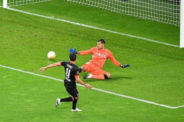 Leverkusen, Bayarena, 22.10.20, Europa League: Bayer 04 Leverkusen - OGC Nizza Nadiem Amiri (Leverkusen) macht das Tor zum 1:0 Europa League: Bayer 04 Leverkusen - OGC Nizza Leverkusen Copyright: xEibner-Pressefotox EP_eer