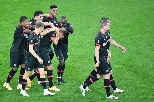 Leverkusen, Bayarena, 22.10.20, Europa League: Bayer 04 Leverkusen - OGC Nizza Karim Bellarabi (Leverkusen) jubelt nach seinem Tor zum 4:1 Europa League: Bayer 04 Leverkusen - OGC Nizza Leverkusen Copyright: xEibner-Pressefotox EP_eer