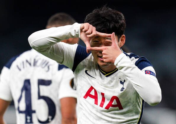 Bilder des Jahres 2020, Sport 10 Oktober Sport Themen der Woche KW43 Sport Bilder des Tages Son Heung-Min of Tottenham Hotspur celebrates his goal during the UEFA Europa League match played behind closed doors due to COVID-19 guidelines between Tottenham Hotspur and LASK at Tottenham Hotspur Stadium, White Hart Lane, London, England on 22 October 2020. Copyright: xAndyxRowlandx PMI-3683-0180