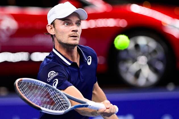 Belgian David Goffin pictured in action during the match between Belgian Goffin and US Giron, in the second round of the men s singles competition at the European Open Tennis ATP, Tennis Herren tournament, in Antwerp, Thursday 22 October 2020. TENNIS : Open d Anvers - 22 10 2020 PhotoNews Panoramic 