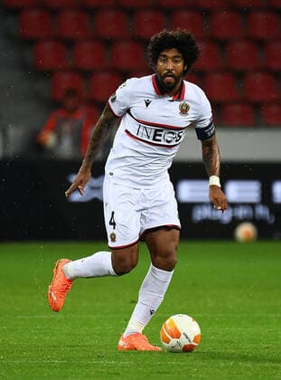 22.10.2020, xjhx, Fussball UEFA Europa League, Bayer 04 Leverkusen - OGC Nizza emspor, v.l. Dante (OGC Nizza) FREISTELLER (DFL DFB REGULATIONS PROHIBIT ANY USE OF PHOTOGRAPHS as IMAGE SEQUENCES and or QUASI-VIDEO) Leverkusen