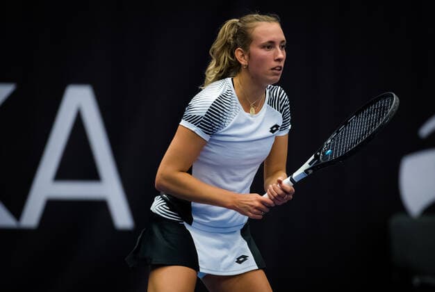 October 23, 2020, Ostrava, CZECH REPUBLIC: Elise Mertens of Belgium in action during the quarter-final at the 2020 J&T Banka Ostrava Open WTA, Tennis Damen Premier tennis tournament against Victoria Azarenka of Belarus Ostrava CZECH REPUBLIC - ZUMAa181 20201023_zaa_a181_046 Copyright: xRobxPrangex