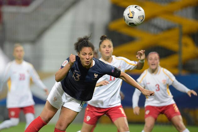 Fußball, Damen EM-Quali, Frankreich - Nordmazedonien but de Valerie Gauvin (Fra) FOOTBALL : France vs Macedoine du Nord - Qualification Euro 2022 - Orleans - 23 10 2020 JBAutissier Panoramic 