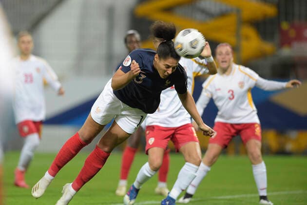 Fußball, Damen EM-Quali, Frankreich - Nordmazedonien but de Valerie Gauvin (Fra) FOOTBALL : France vs Macedoine du Nord - Qualification Euro 2022 - Orleans - 23 10 2020 JBAutissier Panoramic 