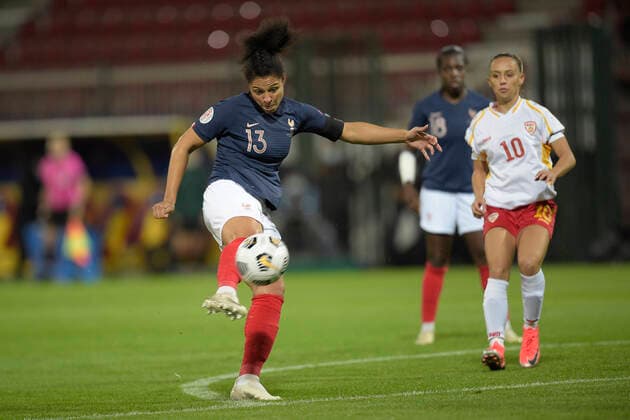 Fußball, Damen EM-Quali, Frankreich - Nordmazedonien Valerie Gauvin (Fra) FOOTBALL : France vs Macedoine du Nord - Qualification Euro 2022 - Orleans - 23 10 2020 JBAutissier Panoramic 