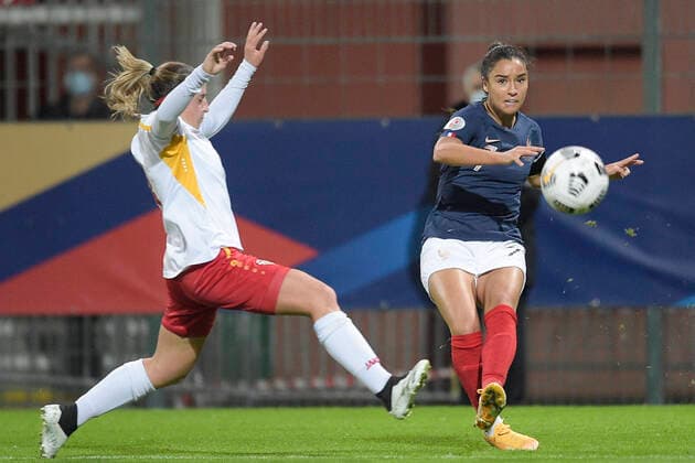 Sakina Karchaoui (Fra) FOOTBALL : France vs Macedoine du Nord - Qualification Euro 2022 - Orleans - 23 10 2020 JBAutissier Panoramic 