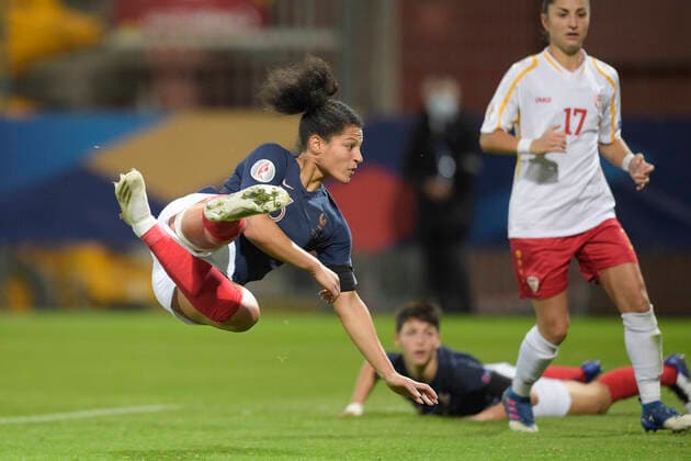 Valerie Gauvin (Fra) FOOTBALL : France vs Macedoine du Nord - Qualification Euro 2022 - Orleans - 23 10 2020 JBAutissier Panoramic 
