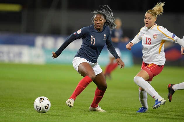 Kadidiatou Diani (Fra) FOOTBALL : France vs Macedoine du Nord - Qualification Euro 2022 - Orleans - 23 10 2020 JBAutissier Panoramic 