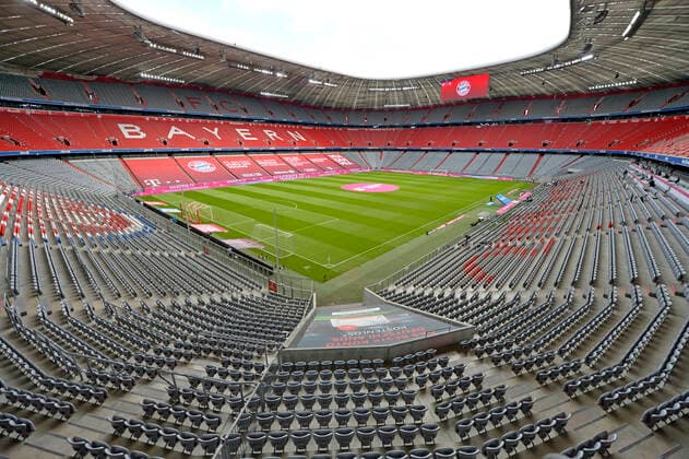24.10.2020, Fussball 1. Bundesliga: FC Bayern - Eintracht Frankfurt 24.10.2020, Fussball 1. Bundesliga 2020 2021, 5. Spieltag, FC Bayern München - Eintracht Frankfurt, in der Allianz-Arena München, Das Stadion ist leer, Geisterspiel wegen Corona. Foto: Bernd Feil Pool Nur für journalistische Zwecke! Only for editorial use! Gemäß den Vorgaben der DFL Deutsche Fußball Liga ist es untersagt, in dem Stadion und oder vom Spiel angefertigte Fotoaufnahmen in Form von Sequenzbildern und oder videoähnlichen Fotostrecken zu verwerten bzw. verwerten zu lassen. DFL regulations prohibit any use of photographs as image sequences and or quasi-video. München Deutschland *** 24 10 2020, Football 1 Bundesliga FC Bayern Eintracht Frankfurt 24 10 2020, Football 1 Bundesliga 2020 2021, 5 matchday, FC Bayern München Eintracht Frankfurt, in the Allianz Arena Munich, The stadium is empty, ghost game because of corona Photo Bernd Feil Pool Only for journalistic purposes Only for editorial use According to the regulations of the DFL Deutsche Fußball Liga it is prohibited to use or have used photographs taken in the stadium and or of the match in the form of sequence images and or video-like photo sequences DFL regulations prohibit any use of photographs as image sequences and or quasi video Munich Germany Poolfoto ,EDITORIAL USE ONLY