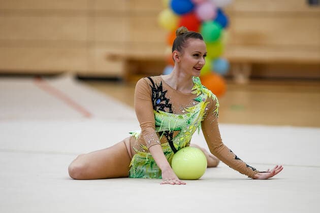 1. Vorrunde der Bundesliga 1+2 in der Rhythmischen Sportgymnastik; 24.10.2020 Marlene Kriebel (TV Dahn e.V.); 1. Vorrunde der Bundesliga 1+2 in der Rhythmischen Sportgymnastik am 24.10.2020 in der Multifunktionshalle der Hermann-Neuberger-Sportschule in Saarbruecken Saarland.