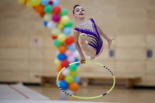 1. Vorrunde der Bundesliga 1+2 in der Rhythmischen Sportgymnastik; 24.10.2020 Melissa Kar (Team Hessen); 1. Vorrunde der Bundesliga 1+2 in der Rhythmischen Sportgymnastik am 24.10.2020 in der Multifunktionshalle der Hermann-Neuberger-Sportschule in Saarbruecken Saarland.