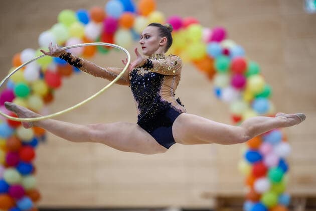1. Vorrunde der Bundesliga 1+2 in der Rhythmischen Sportgymnastik; 24.10.2020 Marlene Kriebel (TV Dahn e.V.); 1. Vorrunde der Bundesliga 1+2 in der Rhythmischen Sportgymnastik am 24.10.2020 in der Multifunktionshalle der Hermann-Neuberger-Sportschule in Saarbruecken Saarland.