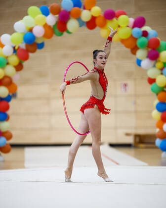 1. Vorrunde der Bundesliga 1+2 in der Rhythmischen Sportgymnastik; 24.10.2020 Viktoria Sauer (TSV 03 Mommenheim); 1. Vorrunde der Bundesliga 1+2 in der Rhythmischen Sportgymnastik am 24.10.2020 in der Multifunktionshalle der Hermann-Neuberger-Sportschule in Saarbruecken Saarland.