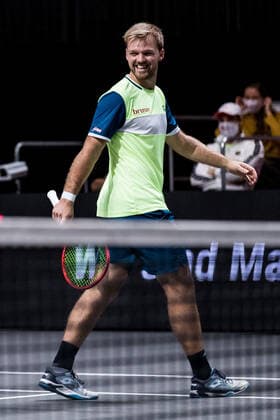bett1HULKS Championship - ATP, Tennis Herren 250; Koeln, 24.10.2020 Lachender Kevin Krawietz Halbfinale Doppel: Marcus DANIELL (NZL) und Philipp OSWALD (AUT) vs Kevin KRAWIETZ (GER) und Andreas MIES (GER) 3 bett1HULKS Championship - ATP 250 am 24.10.2020 in Koeln (LANXESSarena), Deutschland Copyright: xBEAUTIFULxSPORTS Wunderlx