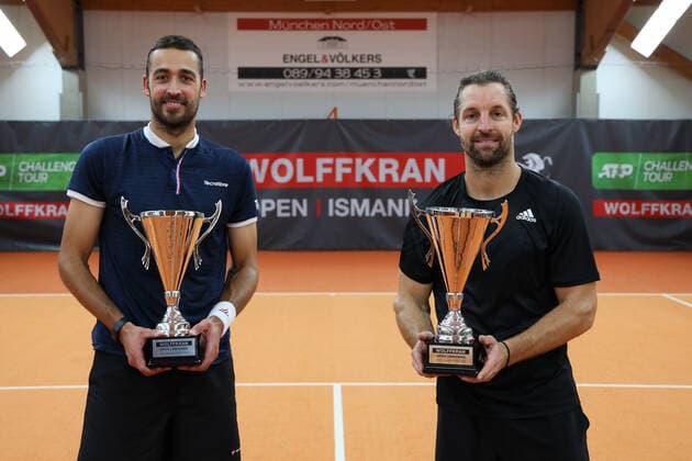 Sieger Andre Begemann, David Pel, Herren Doppel, Siegerehrung, Praesentation Tennis - Wolffkran Open - ATP, Tennis Herren Challenger - TC Ismaning - Ismaning - Bavaria - Germany - 24 October 2020. Â Copyright: xJuergenxHasenkopfx