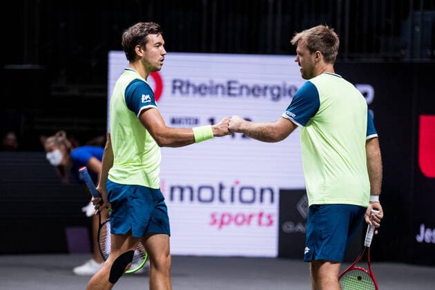 bett1HULKS Championship - ATP, Tennis Herren 250; Koeln, 24.10.2020 MIES und KRAWIETZ Halbfinale Doppel: Marcus DANIELL (NZL) und Philipp OSWALD (AUT) vs Kevin KRAWIETZ (GER) und Andreas MIES (GER) 3 bett1HULKS Championship - ATP 250 am 24.10.2020 in Koeln (LANXESSarena), Deutschland Copyright: xBEAUTIFULxSPORTS Wunderlx