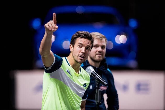 bett1HULKS Championship - ATP, Tennis Herren 250; Koeln, 24.10.2020 Andreas MIES im Siegerinterview Halbfinale Doppel: Marcus DANIELL (NZL) und Philipp OSWALD (AUT) vs Kevin KRAWIETZ (GER) und Andreas MIES (GER) 3 bett1HULKS Championship - ATP 250 am 24.10.2020 in Koeln (LANXESSarena), Deutschland Copyright: xBEAUTIFULxSPORTS Wunderlx