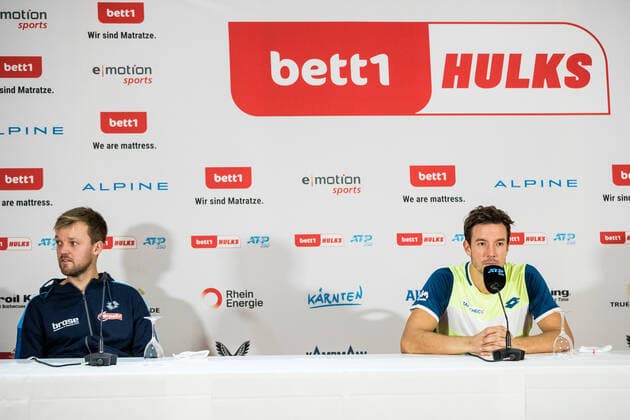 bett1HULKS Championship - ATP, Tennis Herren 250; Koeln, 24.10.2020 KRAWIETZ und MIES in der Pressekonferenz Halbfinale Doppel: Marcus DANIELL (NZL) und Philipp OSWALD (AUT) vs Kevin KRAWIETZ (GER) und Andreas MIES (GER) 3 bett1HULKS Championship - ATP 250 am 24.10.2020 in Koeln (LANXESSarena), Deutschland Copyright: xBEAUTIFULxSPORTS Wunderlx