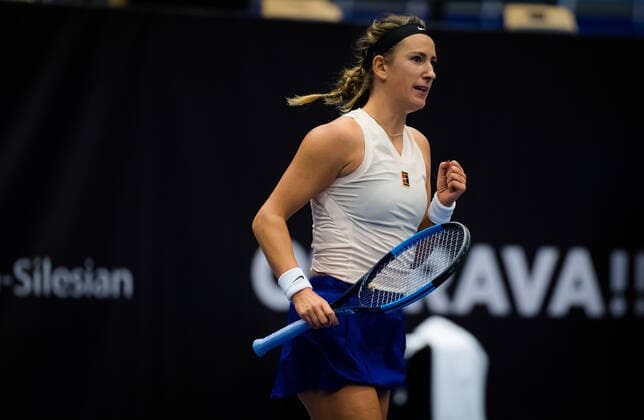October 24, 2020, Ostrava, CZECH REPUBLIC: Victoria Azarenka of Belarus in action during the semi-final at the 2020 J&T Banka Ostrava Open WTA, Tennis Damen Premier tennis tournament against Maria Sakkari of Greece Ostrava CZECH REPUBLIC - ZUMAa181 20201024_zaa_a181_077 Copyright: xRobxPrangex