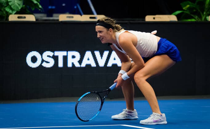 October 24, 2020, Ostrava, CZECH REPUBLIC: Victoria Azarenka of Belarus in action during the semi-final at the 2020 J&T Banka Ostrava Open WTA, Tennis Damen Premier tennis tournament against Maria Sakkari of Greece Ostrava CZECH REPUBLIC - ZUMAa181 20201024_zaa_a181_084 Copyright: xRobxPrangex