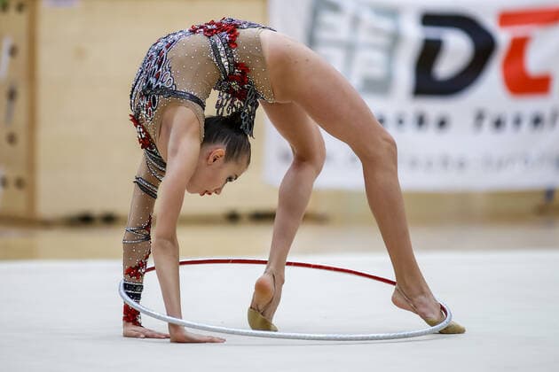 1. Vorrunde der Bundesliga 1+2 in der Rhythmischen Sportgymnastik; 24.10.2020 Isabell Werner (TSV Bayer 04 Leverkusen); 1. Vorrunde der Bundesliga 1+2 in der Rhythmischen Sportgymnastik am 24.10.2020 in der Multifunktionshalle der Hermann-Neuberger-Sportschule in Saarbruecken Saarland.