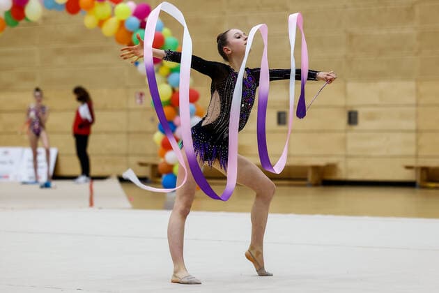 1. Vorrunde der Bundesliga 1+2 in der Rhythmischen Sportgymnastik; 24.10.2020 Uljana Wiens (SSC Karlsruhe e.V.); 1. Vorrunde der Bundesliga 1+2 in der Rhythmischen Sportgymnastik am 24.10.2020 in der Multifunktionshalle der Hermann-Neuberger-Sportschule in Saarbruecken Saarland.