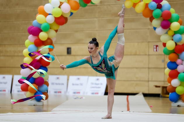 1. Vorrunde der Bundesliga 1+2 in der Rhythmischen Sportgymnastik; 24.10.2020 Anabela Brodt (Eintracht Frankfurt); 1. Vorrunde der Bundesliga 1+2 in der Rhythmischen Sportgymnastik am 24.10.2020 in der Multifunktionshalle der Hermann-Neuberger-Sportschule in Saarbruecken Saarland.