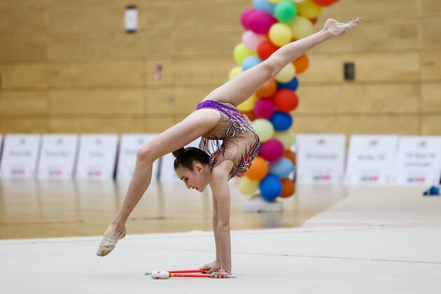 1. Vorrunde der Bundesliga 1+2 in der Rhythmischen Sportgymnastik; 24.10.2020 Darja Varfolomeev (Berliner TSC); 1. Vorrunde der Bundesliga 1+2 in der Rhythmischen Sportgymnastik am 24.10.2020 in der Multifunktionshalle der Hermann-Neuberger-Sportschule in Saarbruecken Saarland.