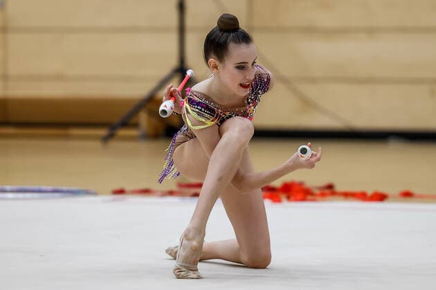 1. Vorrunde der Bundesliga 1+2 in der Rhythmischen Sportgymnastik; 24.10.2020 Darja Varfolomeev (Berliner TSC); 1. Vorrunde der Bundesliga 1+2 in der Rhythmischen Sportgymnastik am 24.10.2020 in der Multifunktionshalle der Hermann-Neuberger-Sportschule in Saarbruecken Saarland.