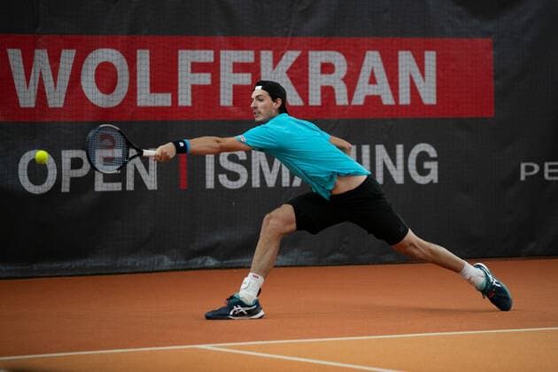 Marc-Andrea Huesler(SUI) Tennis - Wolffkran Open - ATP, Tennis Herren Challenger - TC Ismaning - Ismaning - Bavaria - Germany - 25 October 2020. Â Copyright: xJuergenxHasenkopfx