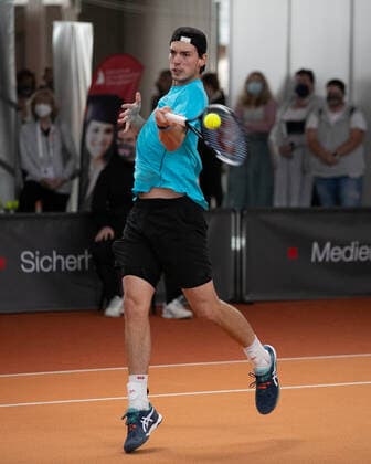 Marc-Andrea Huesler(SUI) Tennis - Wolffkran Open - ATP, Tennis Herren Challenger - TC Ismaning - Ismaning - Bavaria - Germany - 25 October 2020. Â Copyright: xJuergenxHasenkopfx