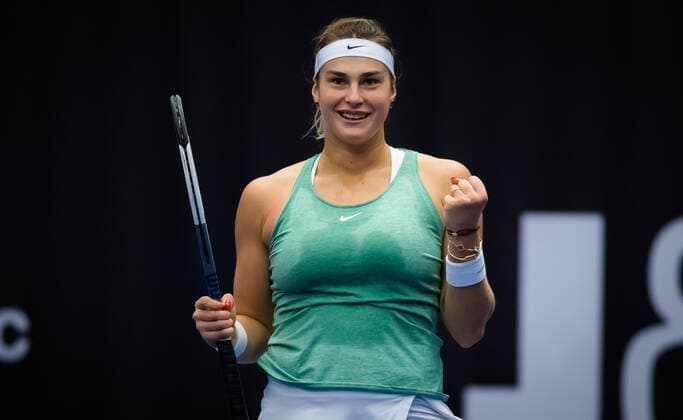October 25, 2020, Ostrava, CZECH REPUBLIC: Aryna Sabalenka of Belarus celebrates winning the final of the 2020 J&T Banka Ostrava Open WTA, Tennis Damen Premier tennis tournament against Victoria Azarenka of Belarus Ostrava CZECH REPUBLIC - ZUMAa181 20201025_zaa_a181_003 Copyright: xRobxPrangex