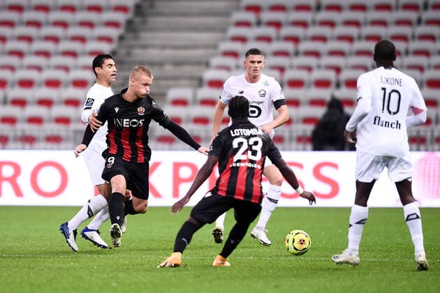 09 KASPER DOLBERG (NICE) FOOTBALL : Nice vs Lille - Ligue 1 Uber Eats - 25 10 2020 FEP Panoramic 