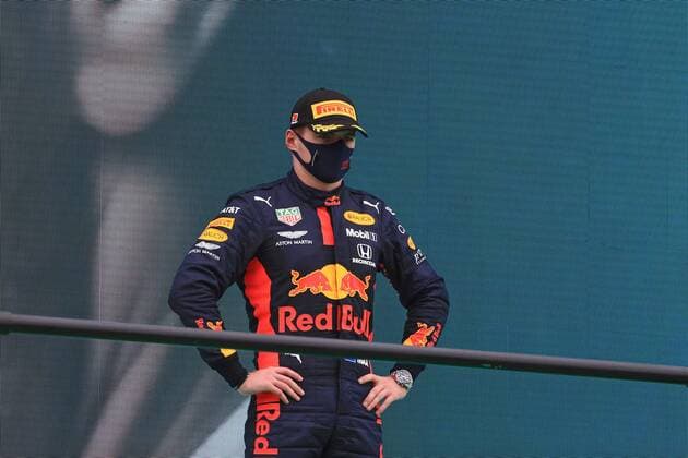 25th October 2020; Algarve International Circuit, Portimao, Portugal; Formula One, Portugal Grand Prix, Race Day; Aston Martin Red Bull Racing, Max Verstappen takes 3rd place  ActionPlus12243275 Octane