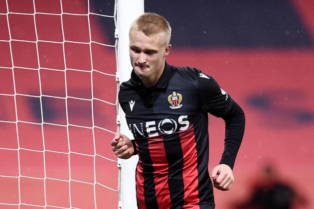 JOIE - 09 KASPER DOLBERG (NICE) FOOTBALL : Nice vs Lille - Ligue 1 Uber Eats - 25 10 2020 FEP Panoramic 