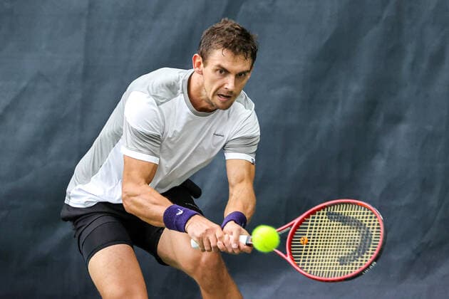 Im Bild: Henri Laaksonen (SUI) TENNIS CHALLENGER HAMBURG - presented by TANNENHOF, Hamburg, Hamburger Tennisverban, 26.10.2020,