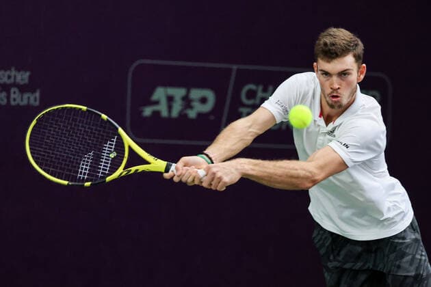 Im Bild: Maximilian Marterer (GER WC)‹ TENNIS CHALLENGER HAMBURG - presented by TANNENHOF, Hamburg, Hamburger Tennisverban, 26.10.2020,